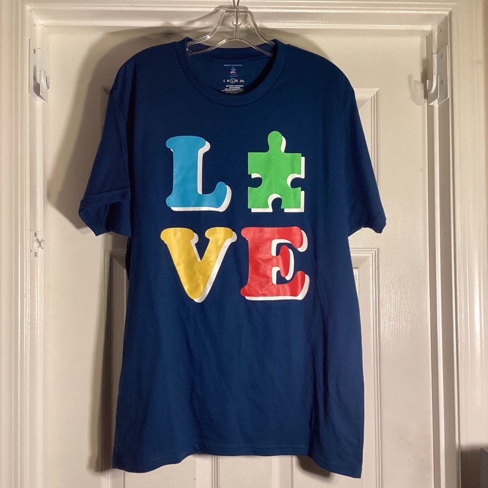 🔥SALE🔥 NWT AUTISM SPEAKS LOVE T-SHIRT UNISEX SIZE LARGE (42/44)